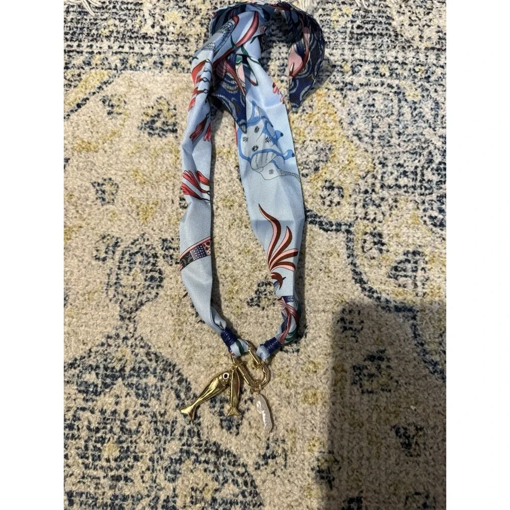Classyzint  Scarf Green Fish Pendant Necklace New In Bag